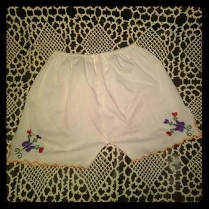 Embroidered Handmade Shorts, S/M